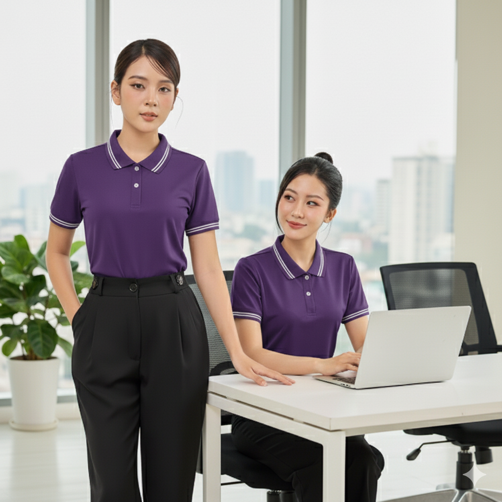 Áo thun đồng phục màu tím
