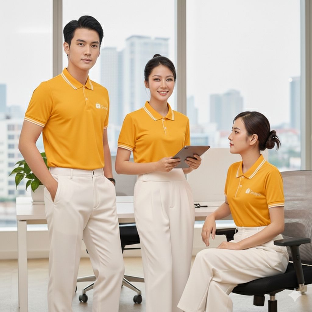 áo thun đồng phục công ty màu cam